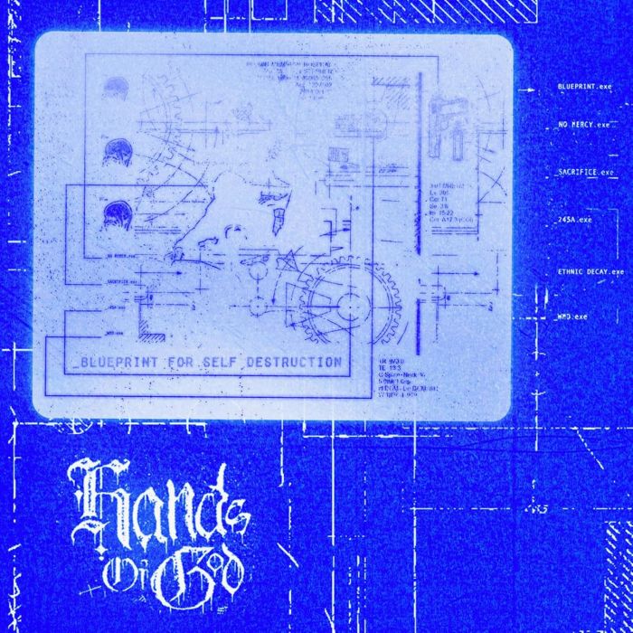HANDS OF GOD - BLUEPRINT FOR SELF DESTRUCTION (CLEAR/TRANSPARENT BLUE BUTTERFLY