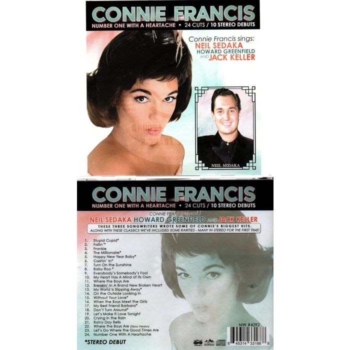 CONNIE FRANCIS - NUMBER ONE WITH A HEARTACHE - CONNIE FRANCIS SINGS: NEIL SEDAKA,