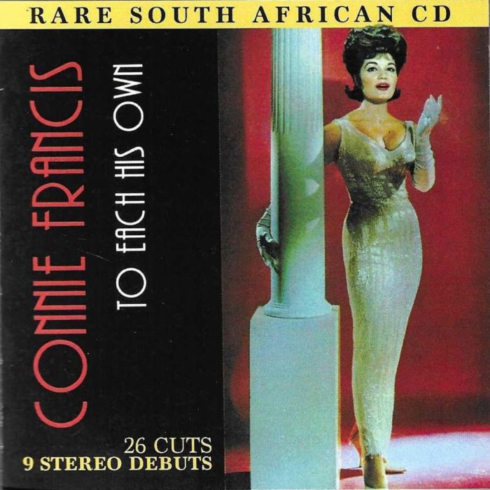 CONNIE FRANCIS - RARE SOUTH AFRICAN CD: TO EACH HIS OWN