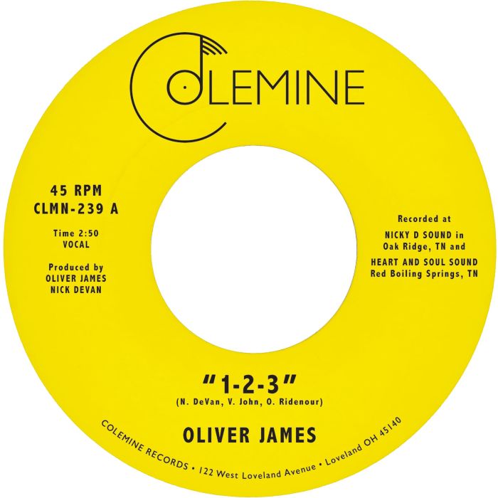 OLIVER JAMES - 1-2-3 / NOTHING IS FOREVER (DARK BLUE 7INCH)