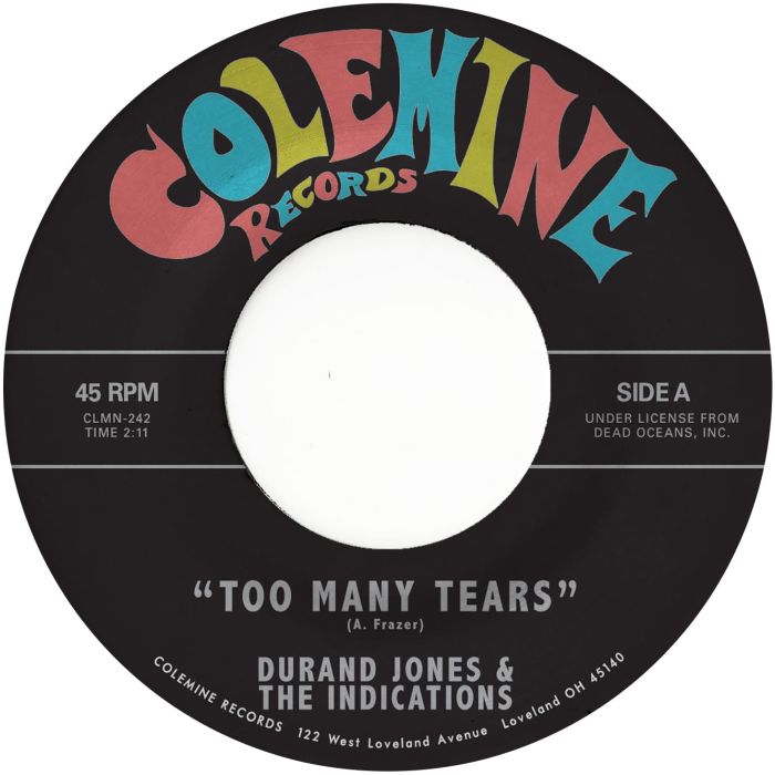 JONES,DURAND & THE INDICATIONS - TOO MANY TEARS / CRUISIN' TO THE PARQUE