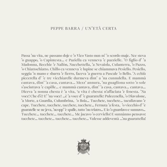 BARRA PEPPE - UN ETA CERTA