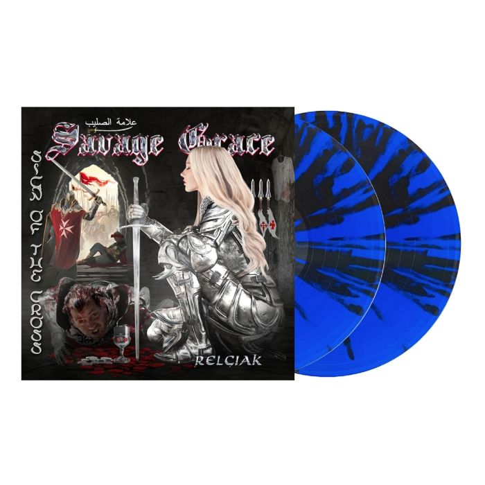 SAVAGE GRACE - SIGN OF THE CROSS (BLUE W/BLACK SPLATTER VINYL)