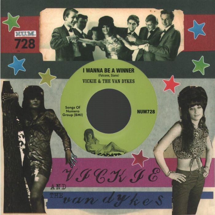 VICKIE & THE VAN DYKES - I WANNA BE A WINNER B/W OUTCAST (PEACH & WHITE MARBLE 7INCH)