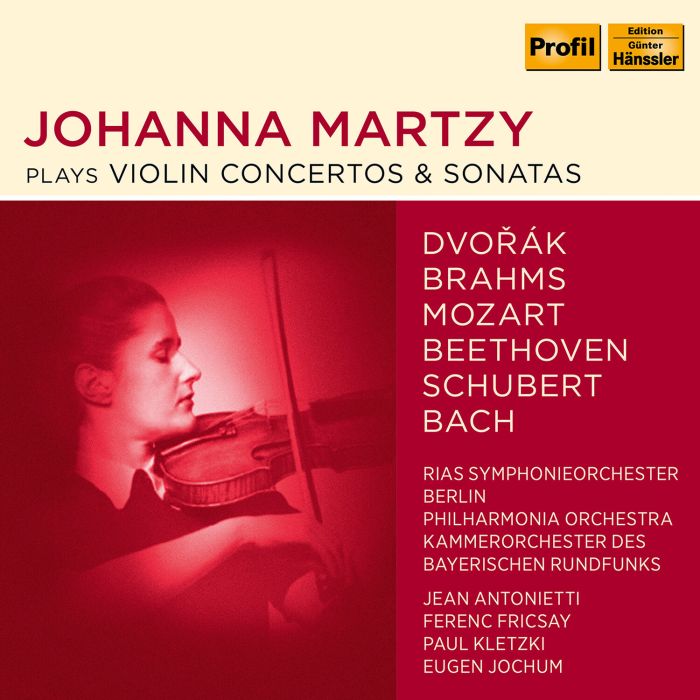 JOHANNA MARTZY - BEETHOVEN, BRAHMS, DVORAK, MENDELSSOHN, MOZART & SCHUBERT: VIOLIN