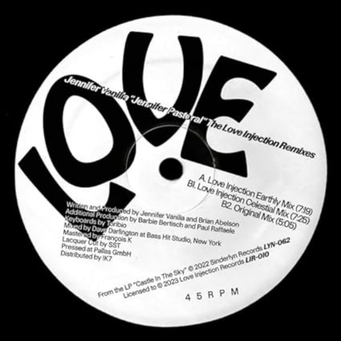 JENNIFER VANILLA - JENNIFER PASTORAL (LOVE INJECTION REMIXES)