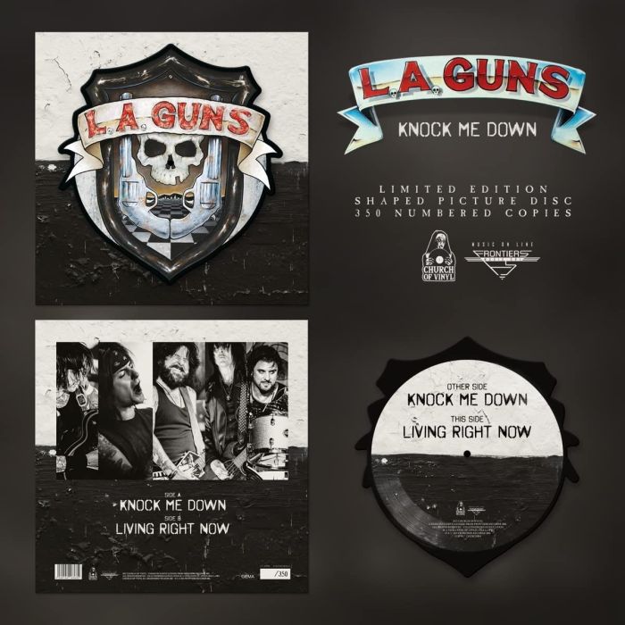 LA GUNS - KNOCK ME DOWN (SHAPED PICTURE DISC)
