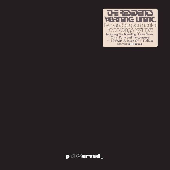 RESIDENTS - WARNING: UNINC.: LIVE & EXPERIMENTAL RECORDINGS 1971-1972 (2LP)