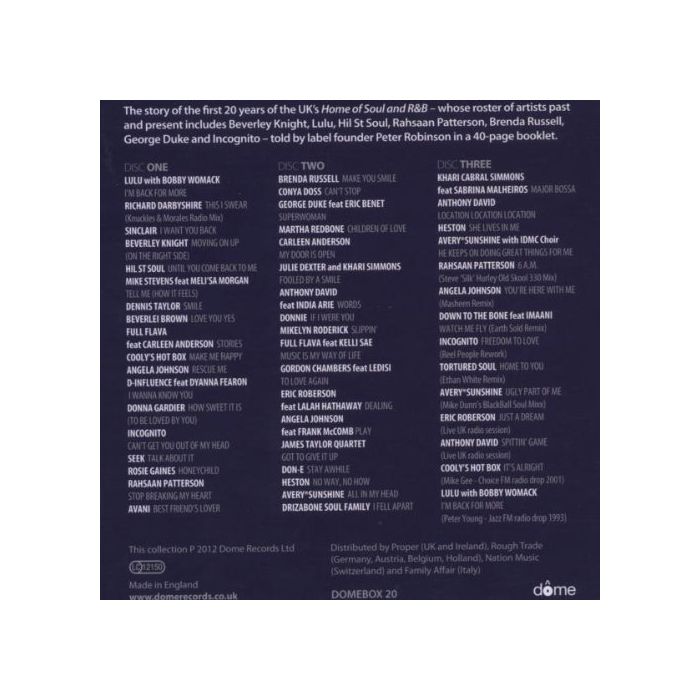 VARIOUS ARTISTS - DOME:TWENTY YEARS
