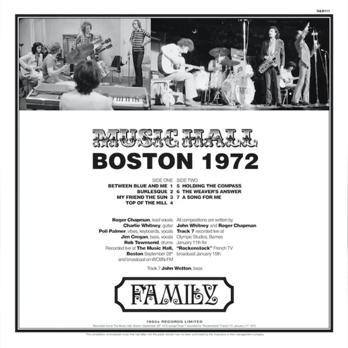 FAMILY - BOSTON MUSIC HALL 1972