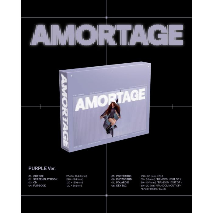 JISOO - AMORTAGE (MINI ALBUM/EXCLUSIVE EDITION) (PURPLE VER/ BLACK VER./L