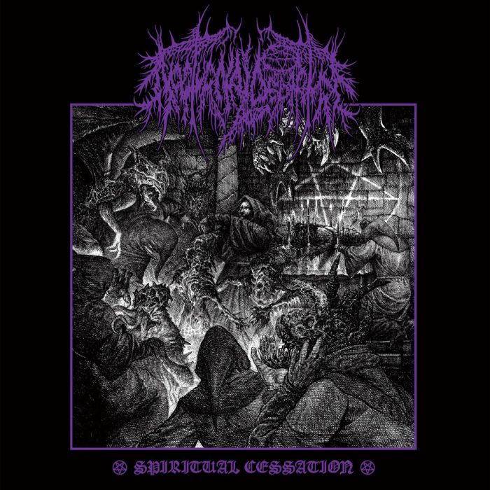 NOCTURNAL DEPARTURE - SPIRITUAL CESSATION (SILVER/GRIMACE PURPLE PINWHEELS/BLACK SPLATT