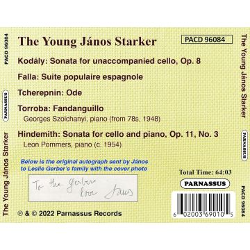 JANOS STARKER - YOUNG JANOS STARKER