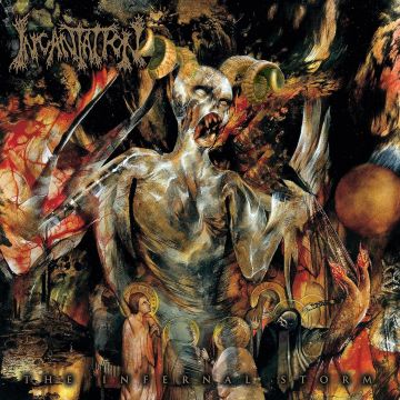 INCANTATION - INFERNAL STORM (TRANSLUCENT GOLD WITH SWAMP GREEN, RED & WHITE SP