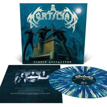 MORTICIAN - ZOMBIE APOCALYPSE (SEA BLUE WITH WHITE, BONE WHITE & GOLD SPLATTE