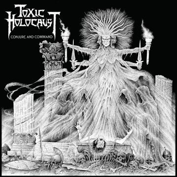 TOXIC HOLOCAUST - CONJURE & COMMAND (MILKY CLEAR WITH BLACK, WHITE & GREY SPLATTER