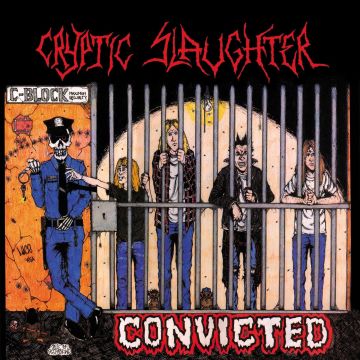 CRYPTIC SLAUGHTER - CONVICTED (BLACK ICE W/RED, WHITE & CYAN BLUE SPLATTER)