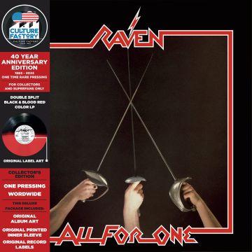 RAVEN - ALL FOR ONE (BLACK & BLOOD RED VINYL/REISSUE)