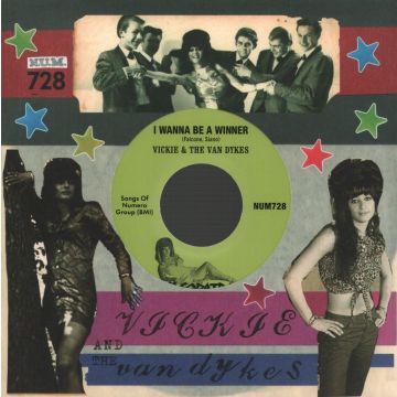 VICKIE & THE VAN DYKES - I WANNA BE A WINNER B/W OUTCAST (PEACH & WHITE MARBLE 7INCH)