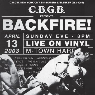 BACKFIRE! - LIVE AT CBGB (SPLATTER VINYL)