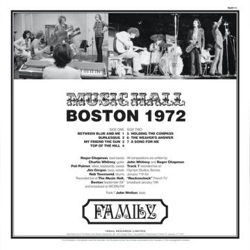 FAMILY - BOSTON MUSIC HALL 1972